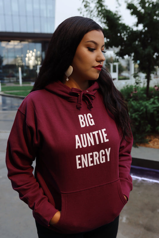 Big Auntie Energy™ Burgundy Unisex Hoodie