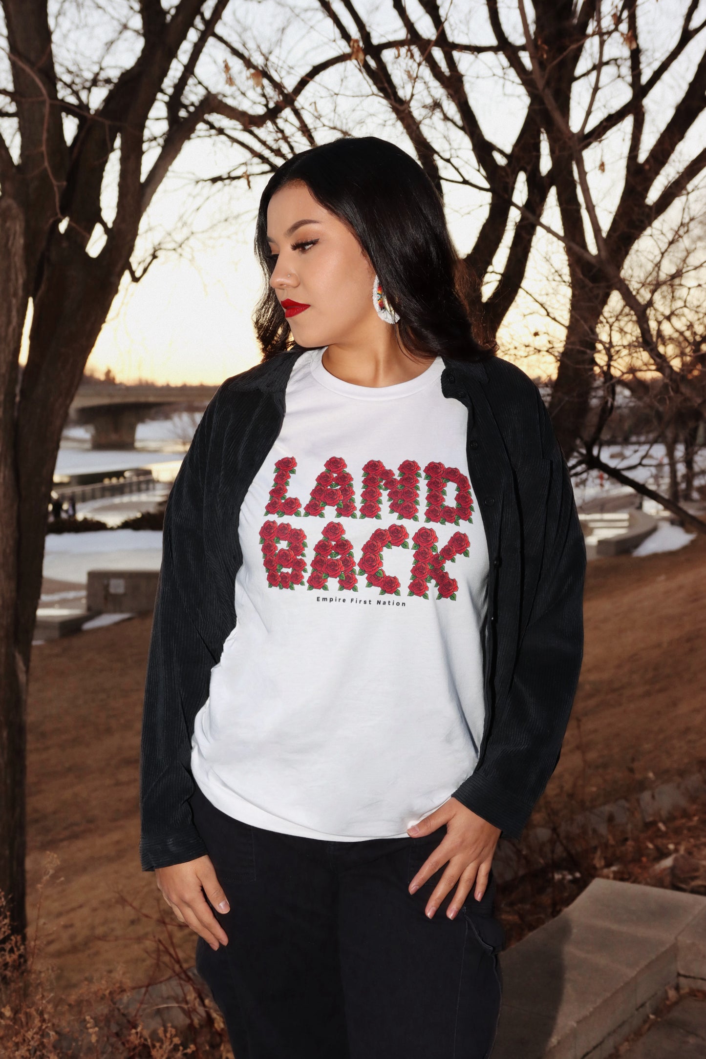 Land Back and Roses Lite Unisex Tee